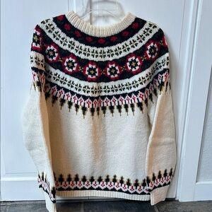 Vintage Handknit Wool Nordic Fair Isle Sweater